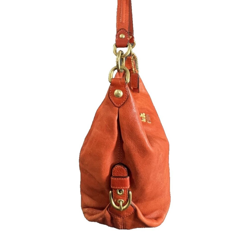 Coach Madison Women's High-quality Leather Hobo Shoulder Bag Burnt Orange - Picture 11 of 16